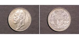 1 Krone Liechtenstein (1719 - ) Plata Johann II, Prince of Liechtenstein (1840-1929)