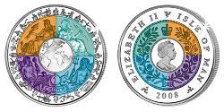 1 Krone Isla de Man Plata-Titanio 
