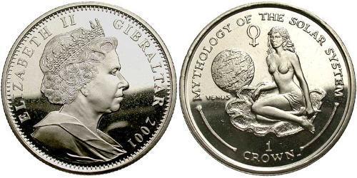 1 Krone Gibraltar (1704 - ) Rame/Nichel Elisabetta II (1926-2022)