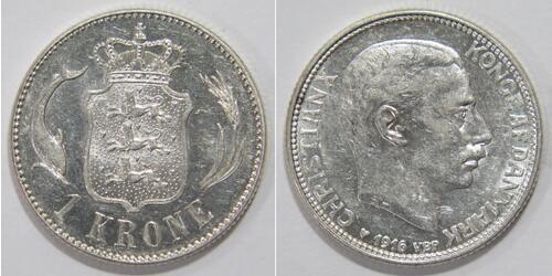 1 Krone Dänemark Silber 