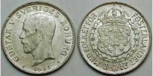 1 Krone Schweden Silber Gustav V. (Schweden) (1858 - 1950)