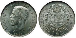 1 Krone Schweden Silber Gustav V. (Schweden) (1858 - 1950)