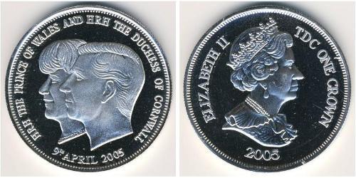 1 Krone Tristan da Cunha Silber Elizabeth II (1926-2022)