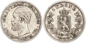 1 Krone United Kingdoms of Sweden and Norway (1814-1905) Silber Oskar II. (Schweden) (1829-1907)