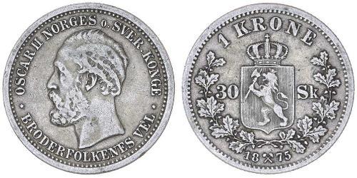 1 Krone United Kingdoms of Sweden and Norway (1814-1905) Silber Oskar II. (Schweden) (1829-1907)