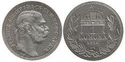 1 Krone Austria-Hungary (1867-1918) Silver Franz Joseph I (1830 - 1916)