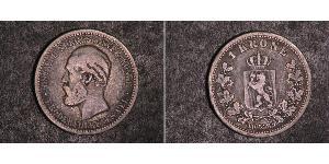 1 Krone United Kingdoms of Sweden and Norway (1814-1905) Silver Oscar II of Sweden (1829-1907)