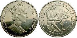 1 Krone Gibraltar (1704 - )  Elizabeth II (1926-2022)
