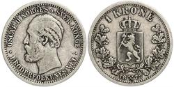 1 Крона United Kingdoms of Sweden and Norway (1814-1905) Серебро Оскар II (1829-1907)