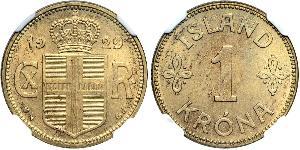 1 Krone 冰岛 (1944 - ) 金 