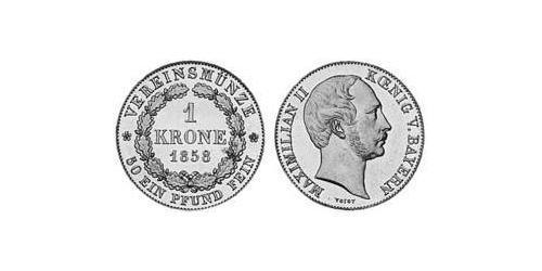 1 Krone 巴伐利亞王國 (1806 - 1918) 金 马克西米利安二世 (巴伐利亚国王)