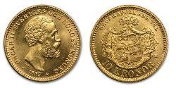 1 Krone 瑞典－挪威联盟 (1814 - 1905) 金 奧斯卡二世 (1829-1907)