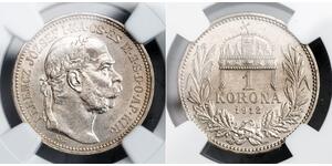 1 Krone 奥匈帝国 (1867 - 1918) 銀 弗朗茨·约瑟夫一世 (1830 - 1916)