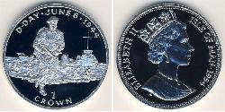 1 Krone 曼島 銀 伊丽莎白二世 (1926-2022)