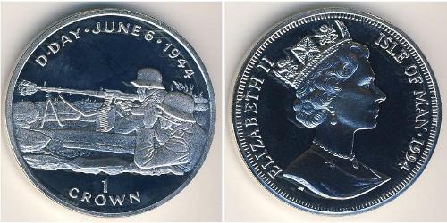 1 Krone 曼島 銀 伊丽莎白二世 (1926-2022)
