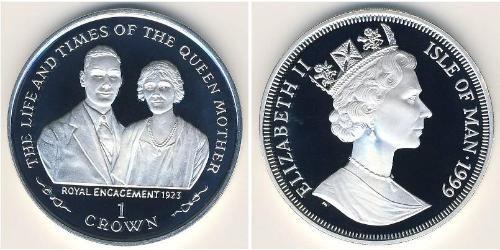 1 Krone 曼島 銀 伊丽莎白二世 (1926-2022)
