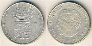 1 Krone 瑞典 銀 古斯塔夫六世·阿道夫 (1882 - 1973)