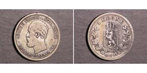 1 Krone 瑞典－挪威联盟 (1814 - 1905) 銀 奧斯卡二世 (1829-1907)