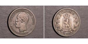 1 Krone 瑞典－挪威联盟 (1814 - 1905) 銀 奧斯卡二世 (1829-1907)