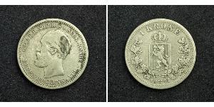 1 Krone 瑞典－挪威联盟 (1814 - 1905) 銀 奧斯卡二世 (1829-1907)