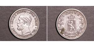 1 Krone 瑞典－挪威联盟 (1814 - 1905) 銀 奧斯卡二世 (1829-1907)