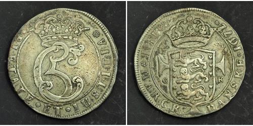 1 Krone / 4 Mark Danemark Argent 