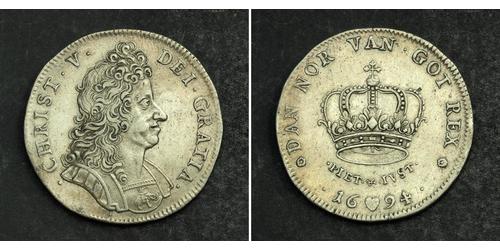1 Krone / 4 Mark Dänemark Silber 