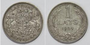 1 Lats Letonia Plata 