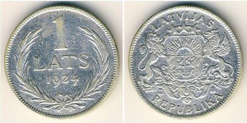 1 Lats Letonia Plata 