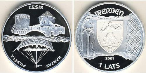 1 Lats Letonia (1991 - ) Plata 