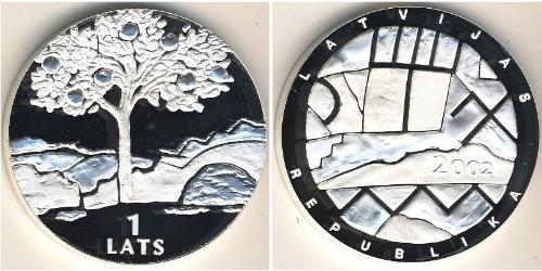 1 Lats Letonia (1991 - ) Plata 
