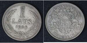 1 Lats Lettland Silber 