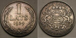 1 Lats Lettland Silber 