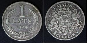 1 Lats Lettland Silber 