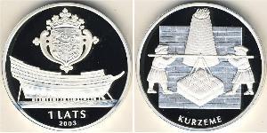 1 Lats Lettland (1991 - ) Silber 
