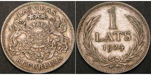 1 Lats Latvia Silver 