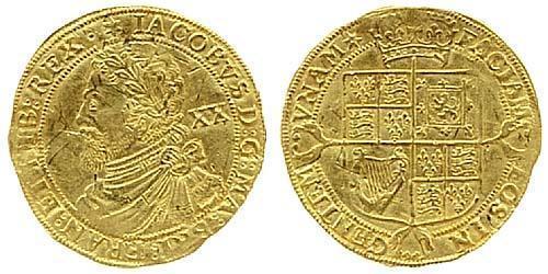 1 Laurel Reino de Inglaterra (927-1649,1660-1707) Oro Jacobo I (1566-1625)