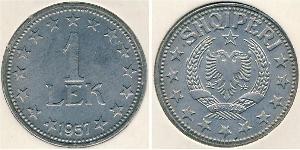 1 Lek Sozialistische Volksrepublik Albanien (1944 - 1992) Kupfer/Nickel 