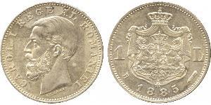 1 Leu Royaume de Roumanie (1881-1947) Argent Charles Ier de Roumanie (1839 - 1914)