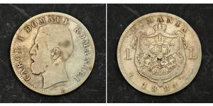 1 Leu Reino de Rumanía (1881-1947) Plata Carlos I de Rumania (1839 - 1914)