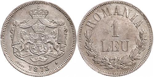 1 Leu Reino de Rumanía (1881-1947) Plata Carlos I de Rumania (1839 - 1914)