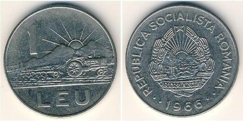 1 Lev Socialist Republic of Romania (1947-1989) Nickel/Stahl 