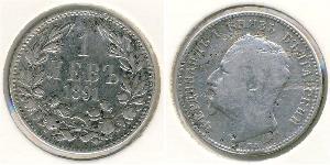 1 Lev 保加利亚大公国 (1878 - 1908) 銀 Ferdinand I of Bulgaria (1861 -1948)