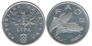 1 Lipa Croatie (1991 - ) Aluminium 