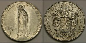 1 Lira Vatican (1926-) Acero inoxidable Pío XII (1876 - 1958)