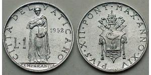 1 Lira Vaticano (1926-) Alluminio Papa Pio XII (1876 - 1958)