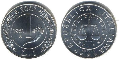 1 Lira Italie Argent 
