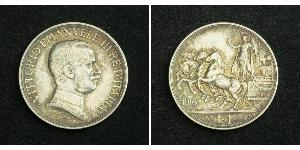 1 Lira Kingdom of Italy (1861-1946) Argent Vittorio Emanuele III (1869 - 1947)