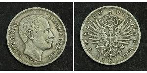1 Lira Kingdom of Italy (1861-1946) Argent Vittorio Emanuele III (1869 - 1947)