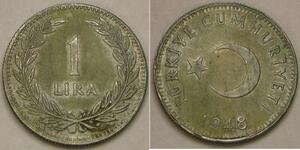 1 Lira Turquie (1923 - ) Argent 